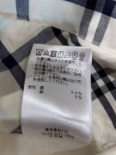 商品画像：23SS/スウィッチングシャツ/首元汚れ有/長袖シャツ/コットン/WHT/チェック/FU9-BL-03// 3