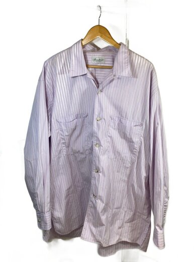 商品画像：Open Collar SH/one/コットン/PNK/ストライプ/MPSM-1903S 1