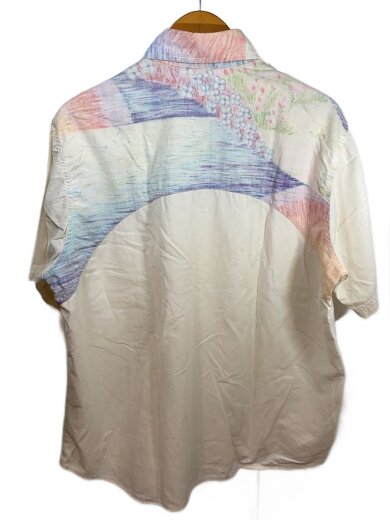 商品画像：推定70s/アロハシャツ/コットン/BEG/総柄/汚れ有// 2