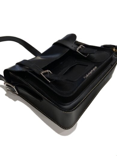 商品画像：サッチェルバッグ/11インチ/ショルダーバッグ/レザー/BLK// 4