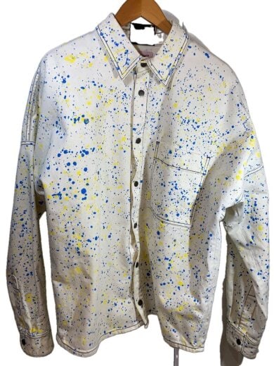 商品画像：19SS/PAINTED DENIM PROGRAM/M/コットン/WHT/総柄/汚れ/袖口ヨゴレ/シミ 1