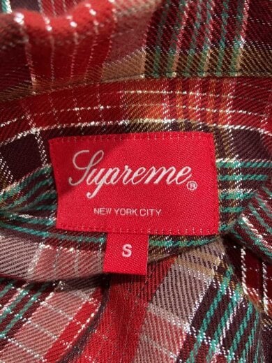 商品画像：23SS/Metalic Plaid Shirt/半袖シャツ/S/コットン/RED/チェック 3
