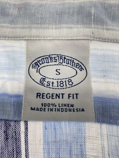 商品画像：REGENT FIT/半袖シャツ/S/リネン/BLU/ストライプ/100160377 3