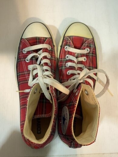 商品画像：ハイカットスニーカー/26cm/レッド/チェック 3