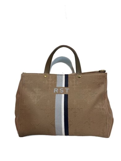 商品画像：イニシャルロゴ/ラインプリント/トートバッグ/キャンバス/CML 1