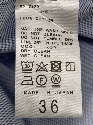 商品画像：23AW オックスフォードラウンドカラーシャツ/36/コットン/BLU/23-050-900-4020-4-0// 4