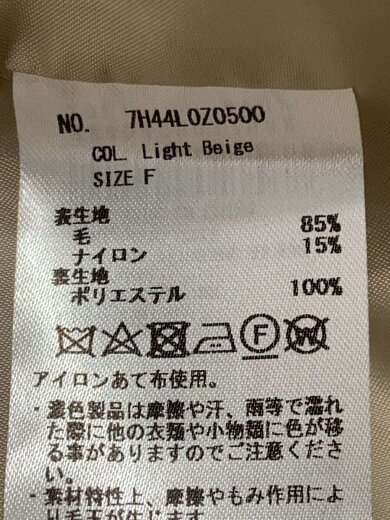 商品画像：コート/FREE/ウール/BEG/無地/7H44L0Z0500 4