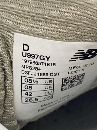 商品画像：ローカットスニーカー/26.5cm/GRY/U997GY 5