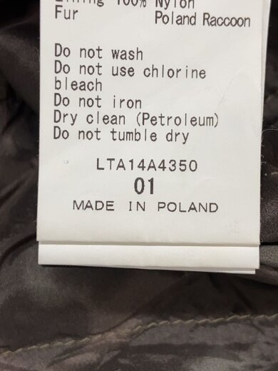 商品画像：ダウンジャケット/1/ナイロン/BRW/無地/LTA14A4350 4