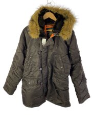 フライトジャケット/L/ナイロン/BRW/無地