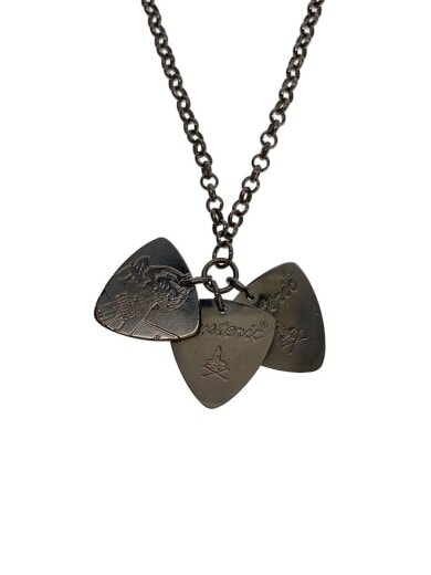 商品画像：ネックレス/3連/ピック型/SLV/トップ有/メンズ 1