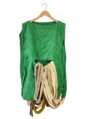 ニットベスト(厚手)/GRN/無地