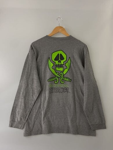 商品画像：長袖Tシャツ/L/コットン/GRY/プリント 2