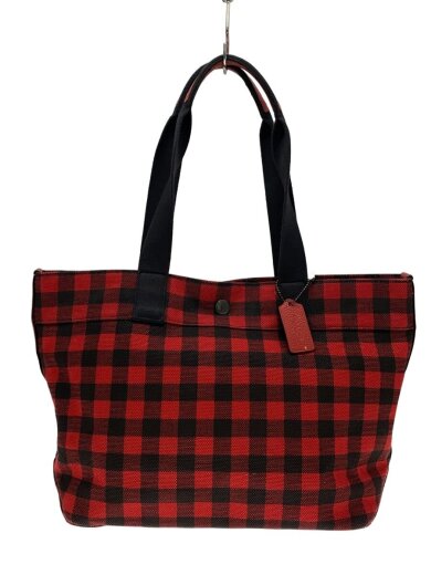 商品画像：トートバッグ_レッド/--/RED/チェック 1