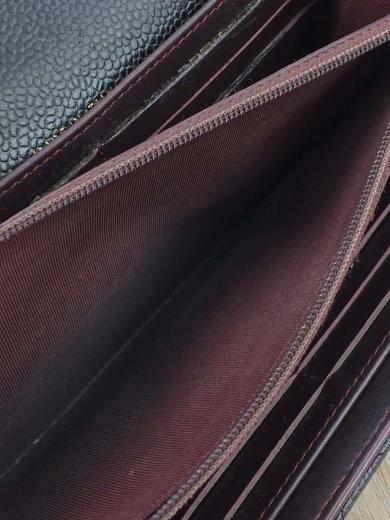 画像：CHANELマトラッセ/キャビアスキン/長財布/レザー/BLK/内部劣化・汚れ有/二つ折り4