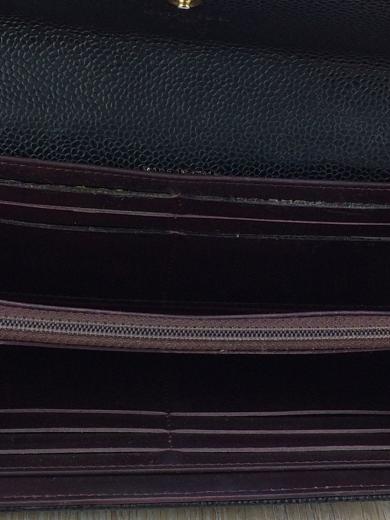 画像：CHANELマトラッセ/キャビアスキン/長財布/レザー/BLK/内部劣化・汚れ有/二つ折り5