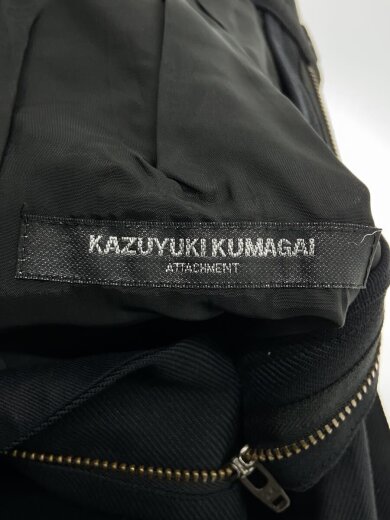 画像：KAZUYUKI KUMAGAI ATTACHMENTシャンブレーギャバベルト付きワイドテーパードパンツ/ウール/BLK/KP03-004//4