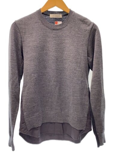 商品画像：ニット・セーター(薄手)/2/ウール/GRY/jul4902/バイカラー 1