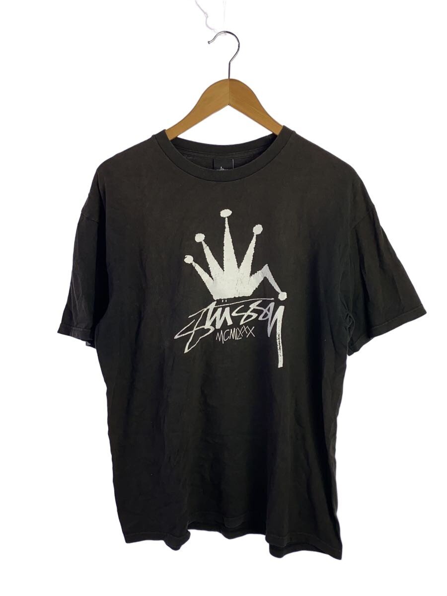 STUSSY / Tシャツ/折れクラウン/メキシコ製/L/コットン/BLK/プリント