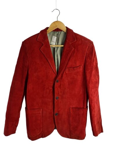 商品画像：テーラードジャケット/2/牛革/RED/無地/MT-J53-702/赤ラベル/汚れ有// 1