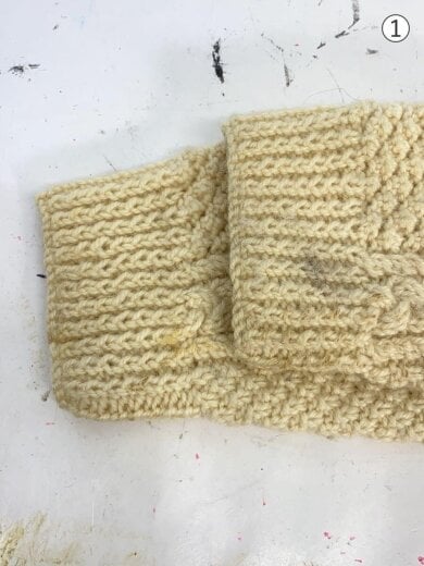 商品画像：WOOL CRAFT/アランニット/ニット・セーター(厚手)/ウール/クリーム 3