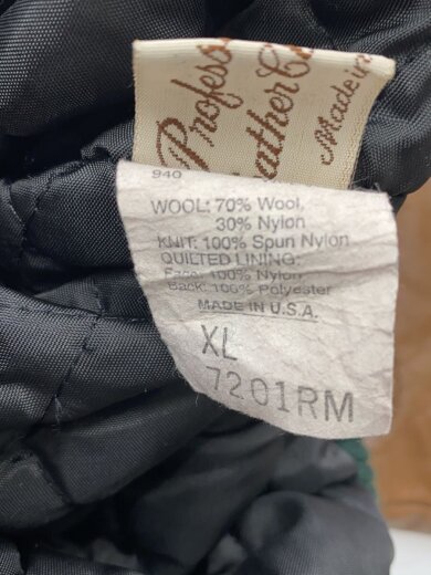 画像：excelledスタジャン/XL/ウール/GRN/7201XR4