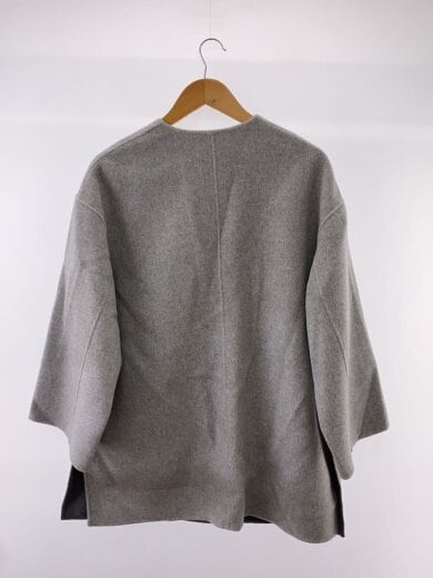 商品画像：バイカラーリバーミドルコート/36/ウール/GRY/無地/1525-199-4718 2