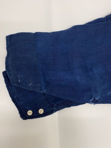 商品画像：グランパロングシャツ/推定00s～/藍染/リネン/NVY/無地 3