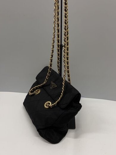 商品画像：ダブルチェーン/キルティング/オールド/ショルダーバッグ/ナイロン/BLK 2