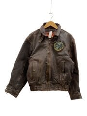FORCE MACEES/レザーフライトジャケット/L/羊革/BRW
