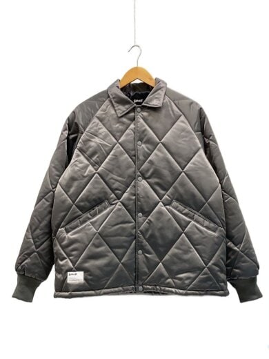 商品画像：QUILT COACH JACKET/キルティングジャケット/L/ナイロン/GRY/無地/782-4252021 1
