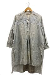 60s/グランパシャツ/--/コットン/BLU