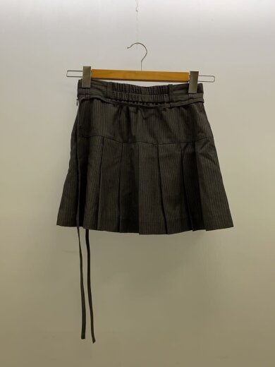 商品画像：タックミニスカート/S/ポリエステル/GRY/ストライプ/1125321297-0 2