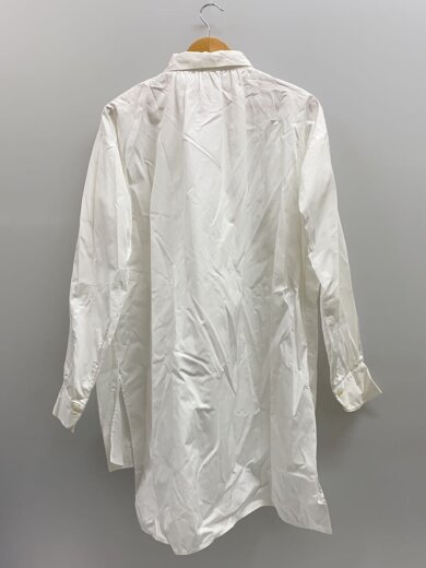 商品画像：ギャザー/シャツワンピース/S/コットン/WHT/無地 2
