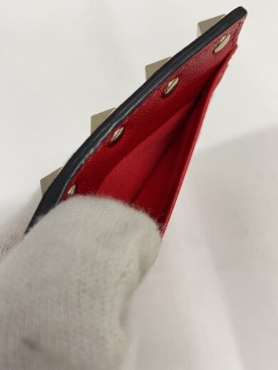 商品画像：ロックスタッズフラグメントケース/カードケース/レザー/RED/レディース// 5