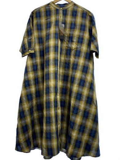 商品画像：Long Shirt Onepiece/S/リネン/マルチカラー/チェック/9275-6251// 1