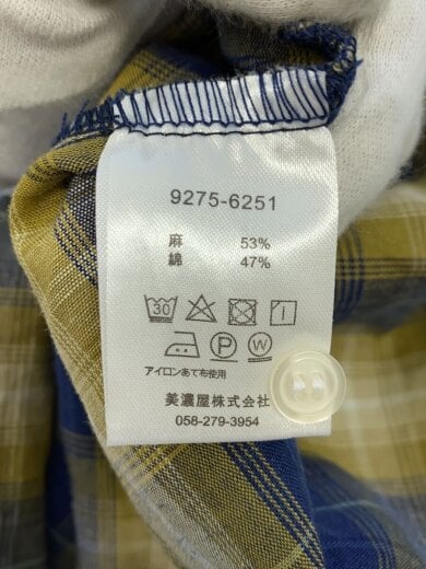 商品画像：Long Shirt Onepiece/S/リネン/マルチカラー/チェック/9275-6251// 4