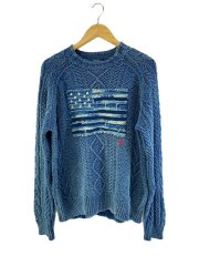 星条旗/藍染/ニット・セーター(厚手)/L/コットン/IDG