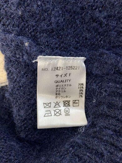 商品画像：ニット・セーター(厚手)/FREE/ポリエステル/BLU/ボーダー 4