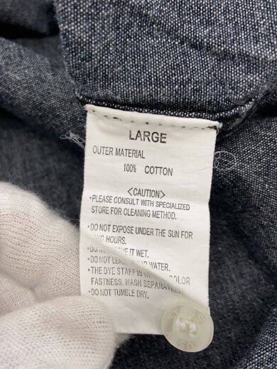 商品画像：長袖シャツ/L/コットン/GRY/無地 4