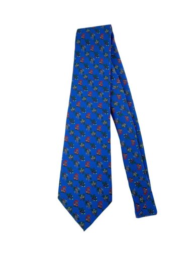 商品画像：ネクタイ/シルク/BLU/総柄/メンズ 1