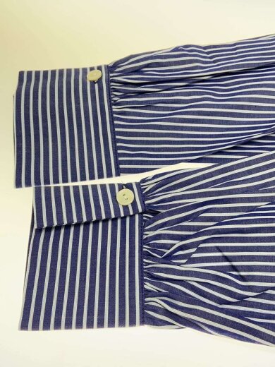 商品画像：長袖ブラウス/36/コットン/NVY/ストライプ/085-85043// 6
