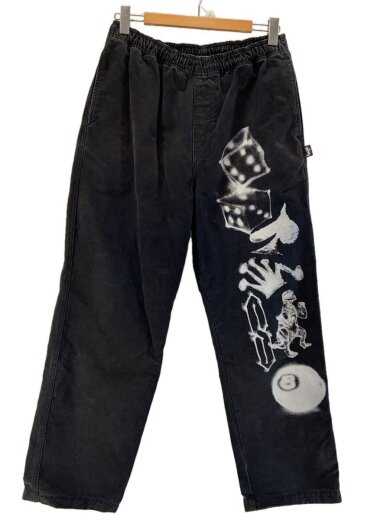 商品画像：AIRBRUSH ICON BEACH PANT/ボトム/S/コットン/BLK 1