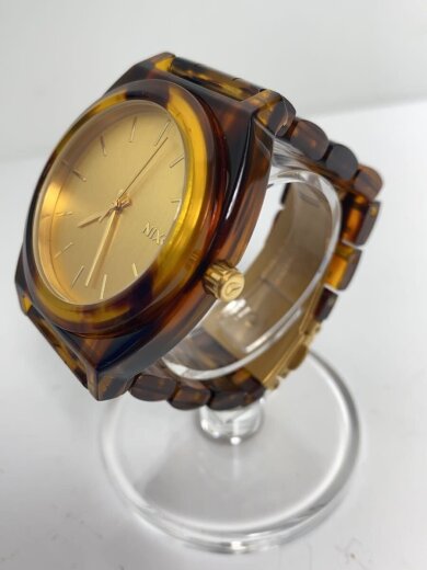 商品画像：クォーツ腕時計/アナログ/ゴールド/ベッコウ柄/the time teller acetate 2
