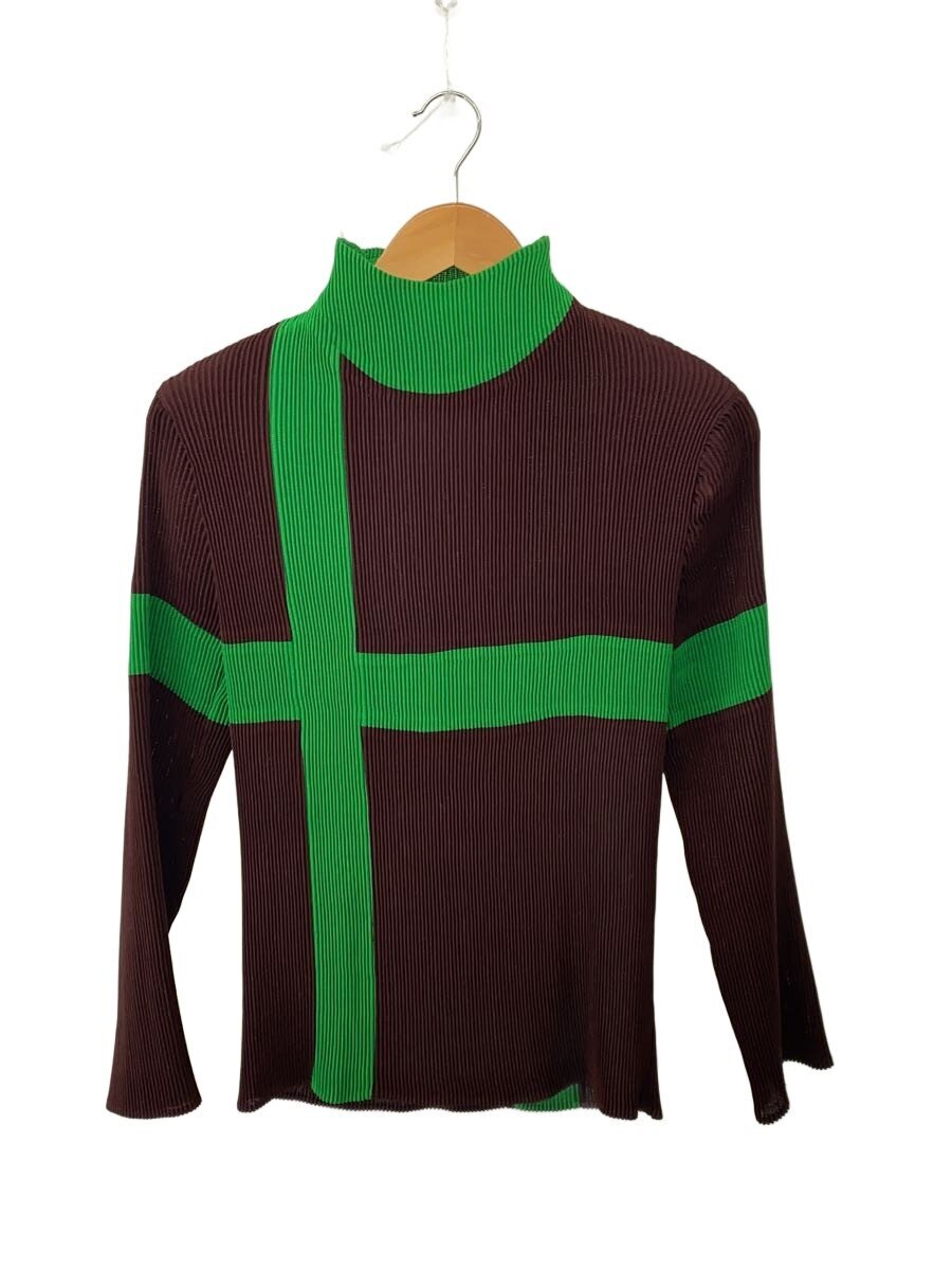 ISSEY MIYAKE / 長袖カットソー/M/ポリエステル/BRW/GRN/IM63-FJ802