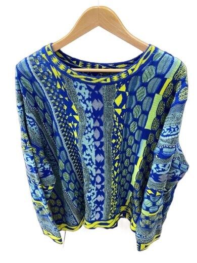 商品画像：OVERSIZED SWEATER/L/コットン/マルチカラー/総柄/700203 1