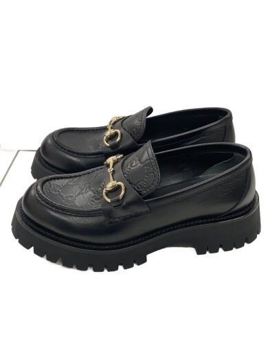 商品画像：GG チャンキーソールビットローファー/38/BLK/レザー/817306 1