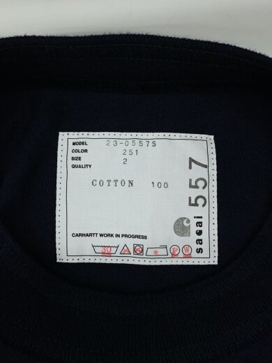商品画像：Tシャツ/2/コットン/NVY/無地/23-0557S 3