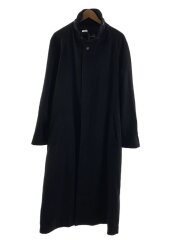 ステンカラーコート/M/ウール/BLK/無地/ベルトなし