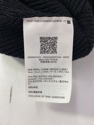 商品画像：ニットキャップ/--/ウール/BLK/無地/メンズ/X000007423 4